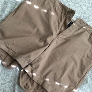 High-Waist Khaki/Apricot Pink Shorts